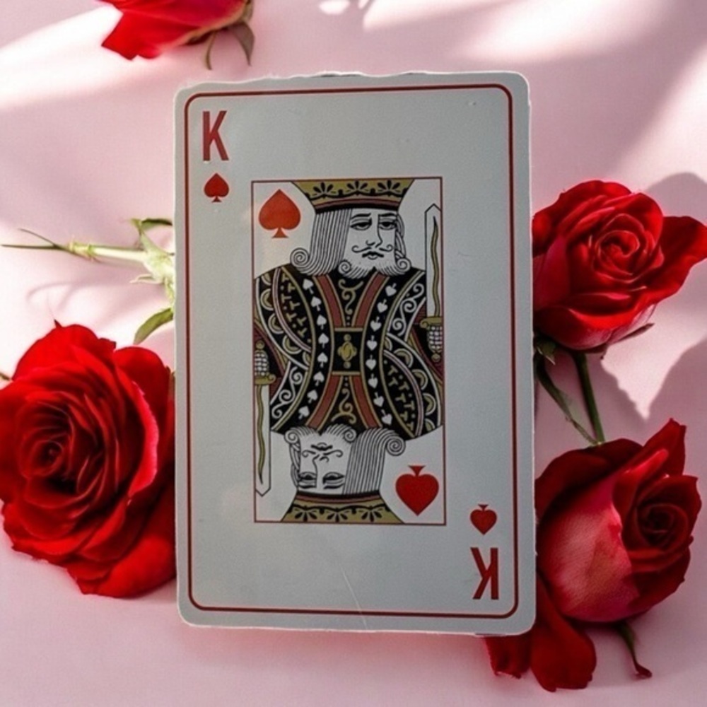 3/$25 Christian Dior King of Spades Red Playing Card in Protective Case
